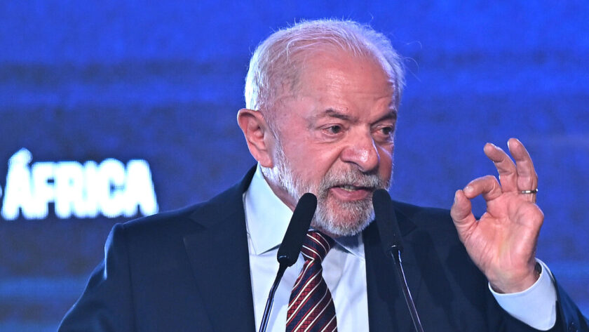 Lula da Silva durante una declaración sobre Estados Unidos y la soberanía de Brasil